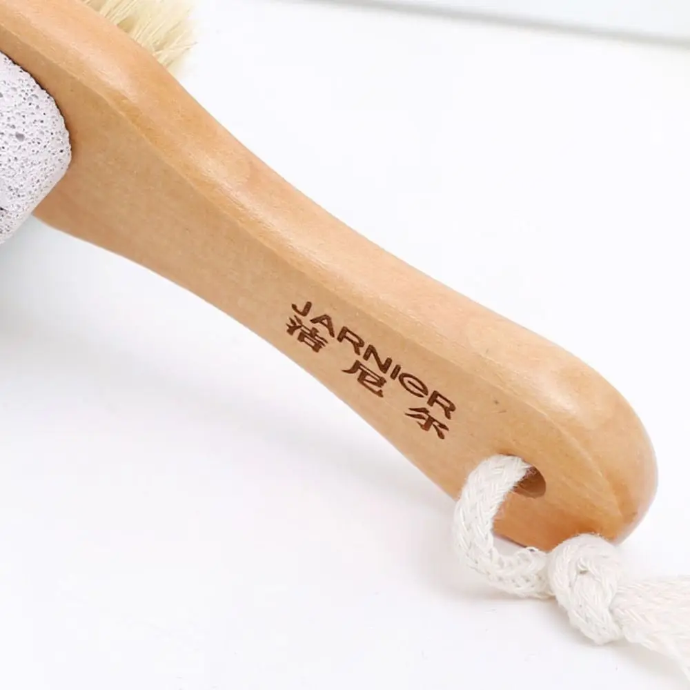 Natural Bristle Foot Massage Brush Two-sided Pumice Stone Brush Pedicure Machine Foot Care Tool Exfoliating Dead Skin