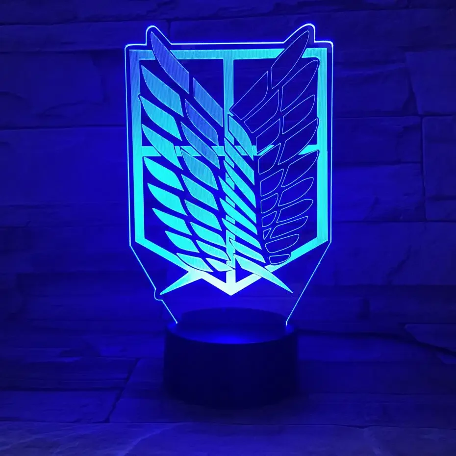 

Attack on Titan Anime Night Light Led Logo Children Kids Boys Gift Manga Japanese Anime Bedroom Desk Lamp Shingeki No Kyojin