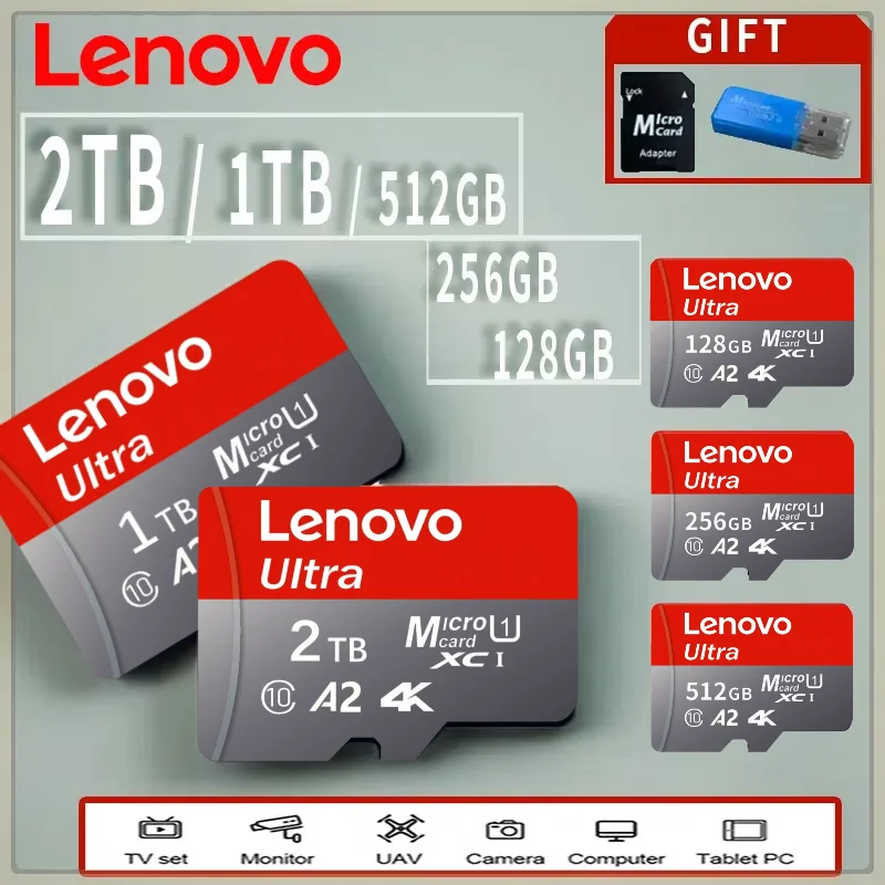 Карта-памяти-lenovo-128-ГБ-2-ТБ-1-ТБ-512-ГБ-256-ГБ-micro-tf-sd-card-v60-Высокоскоростная-камера-cameracartao-de-memoria-для-переключателя-камеры-телефона-ПК