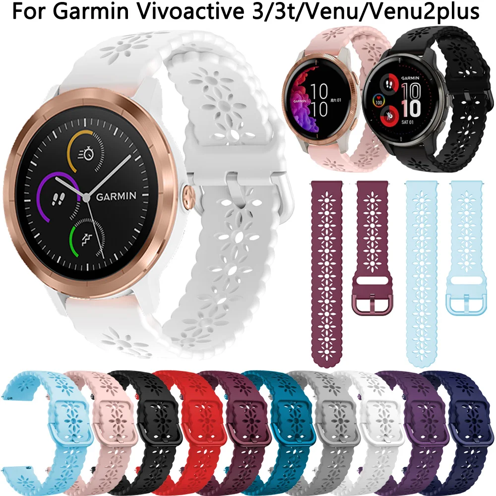 

20mm Silicone Strap For Garmin Vivoactive 3 3t Venu SQ 2 Venu2 Plus Sport Smart Watch Band GarminMove 245 Easyfit Wristband Belt