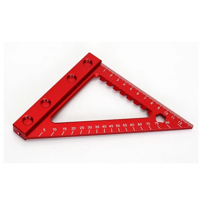 Aluminum Alloy Woodworking Triangle Ruler with Doble-sided Scale Carpentry Square Right Angle Ruler Carpentry Tool