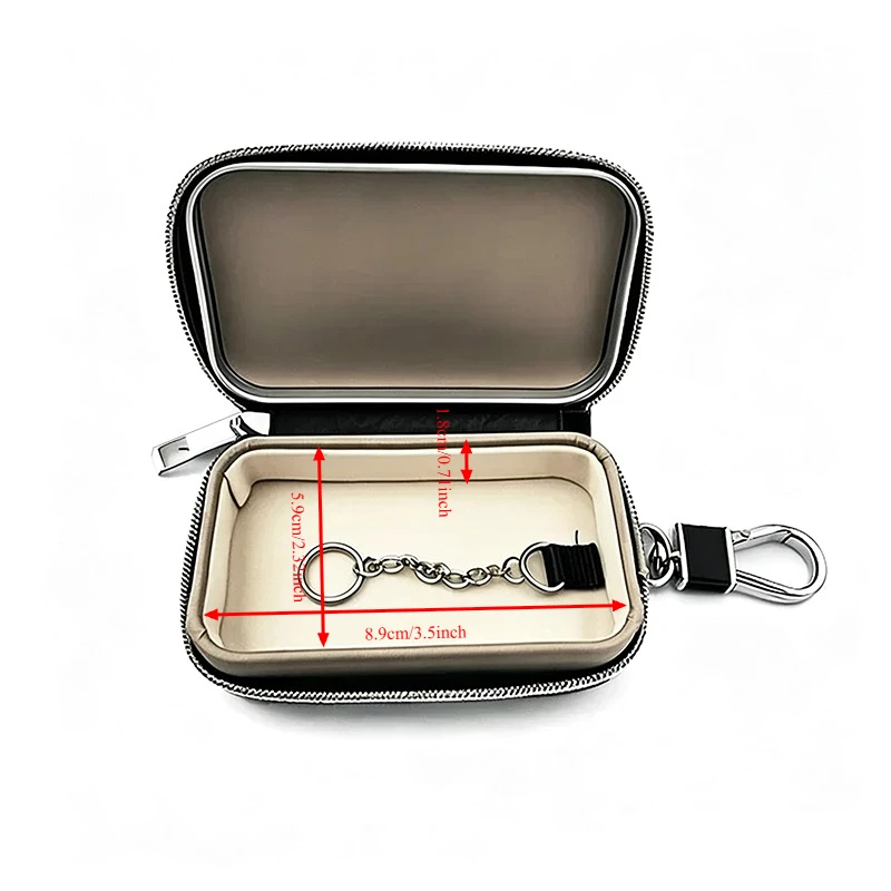 Autoschlüssel-Signalblocker-Hülle Faraday-Box Anti-Hacking Anti-Diebstahl Schlüsselanhänger RFID-Signalblockierende Tasche PU-Leder Etui Blocker – Detail 1