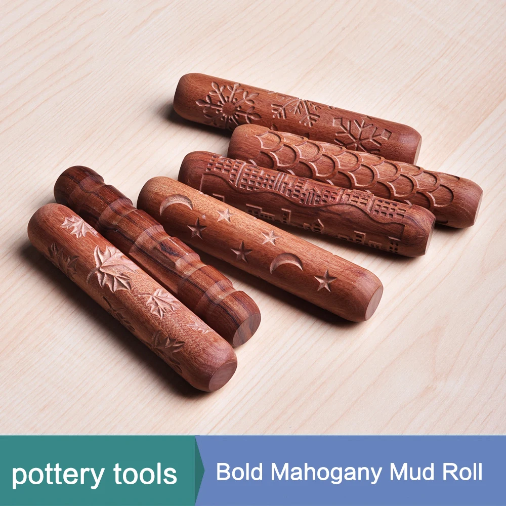 

Жирная деревянная керамическая текстура, грязевая палочка для тиснения, городская палочка со снежинкой, катящаяся палочка для творческих поделок