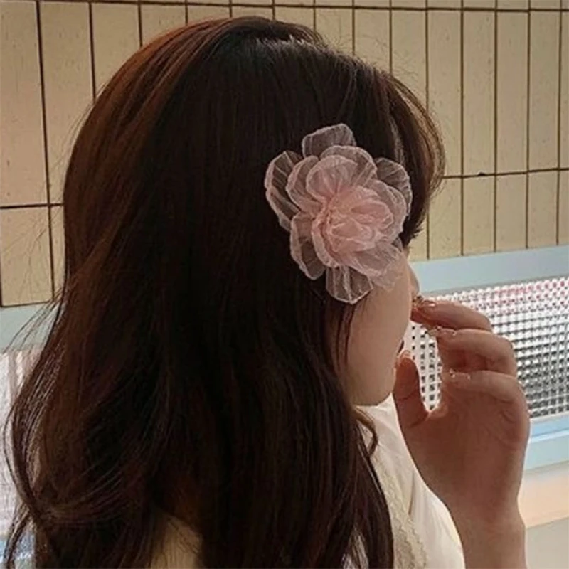 1 Pcs Sweet Women's Flower Hairpins Holiday Headdress Bangs Hair Clips