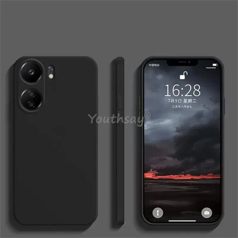 For Redmi 13C Case Xiaomi Redmi 13C Cover Fundas Coque Original Liquid Silicone Soft TPU Camera Protector Phone Bumper Redmi 13C