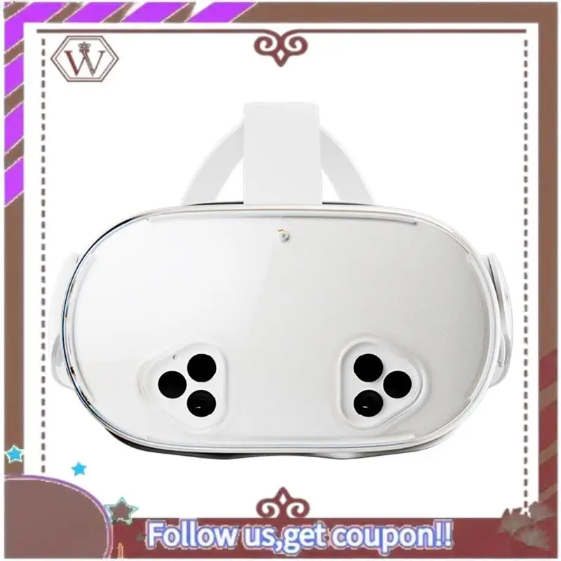 ABBG-For Meta Quest 3S Clear Protective Case+Lens Cover+Joystick Cap TPU Protector Dustproof Cover Set For Meta Quest 3S