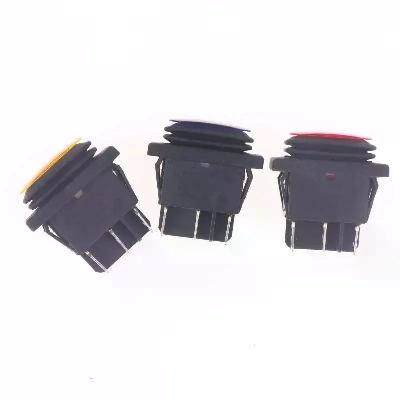 1 قطعة T85 KCD4 مفتاح الروك - 6-Pin ON/OFF/ON 12V/220V مع ضوء أحمر/أخضر/أزرق، 16A 250VAC، 30x22mm مقاوم للماء