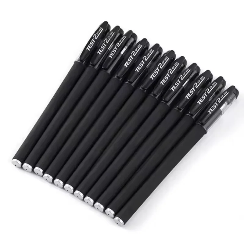 10 Pcs Gel Pens Set Black Bullet Tip Gel Pen Needle Tube Pen Smooth Writing For Office Home Supplies School Students Stationery