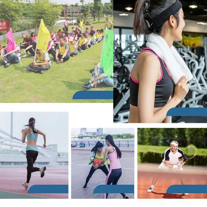 Cotton Men Women Running Headband Sports Head Sweat Bands Badminton Tennis Headband Sweatband Yoga Hair Bands Volleyball Gym