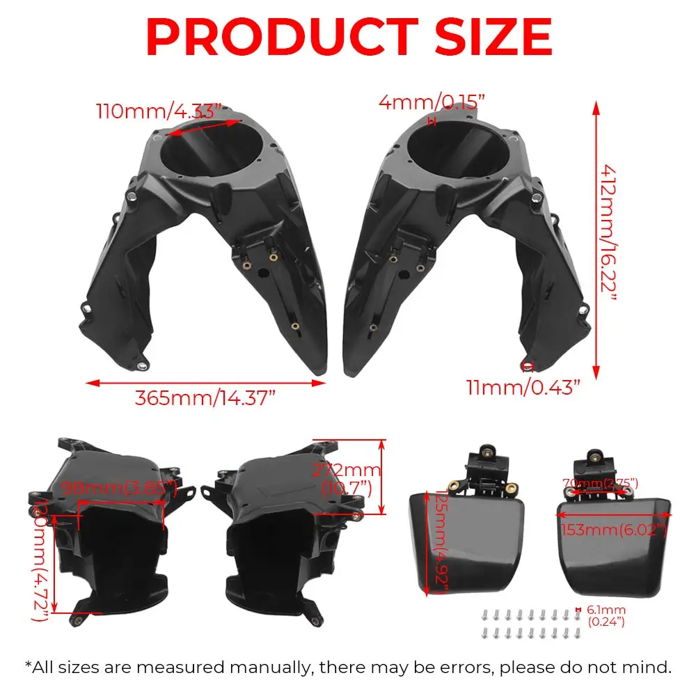 1 Pair Inner Fairing Speaker Covers And Storage Glove Box Fits For Harley Road Glide Cvo St Cvo/Se 2023–2026 Abs Plastic Black
