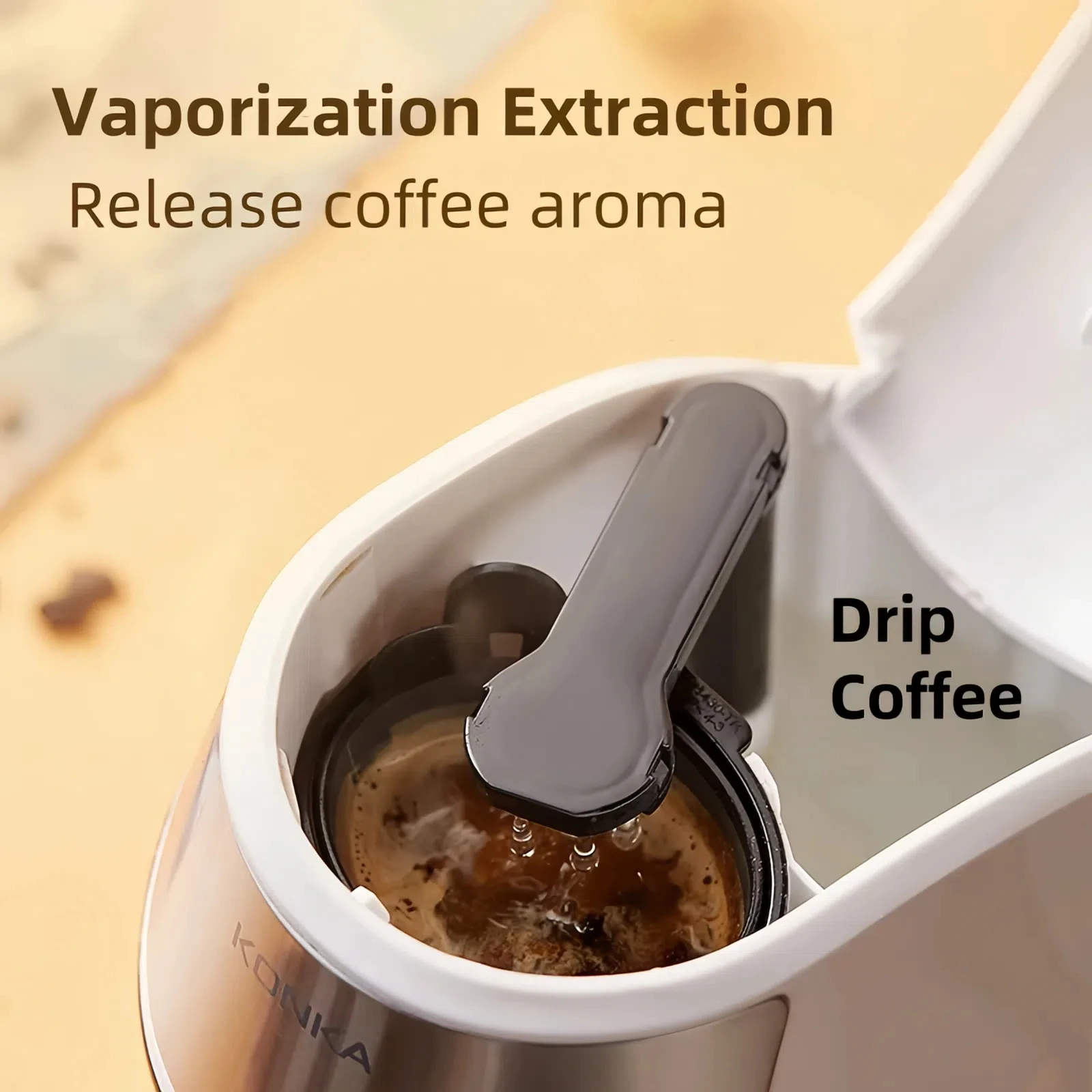 KONKA KCF-CS2 Filterkaffeemaschine für 10 Tassen – kompakt, effizient, mit automatischer Abschaltung, wiederverwendbarem Filter, schnelles Brauen – perfekt für das Heimbüro