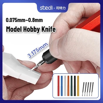 Stedi 3.175mm Universal Model Carving Knife 0.075mm~0.8mm Engraved Line Hobby Knife for Model Building Scoring Tools