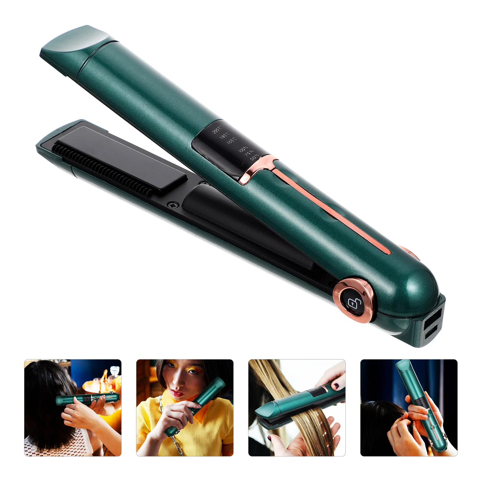 

Wireless Charging Hair Straightener Curler Plastic Curling Iron for Women Portable Lightweight Adjustable Hair Styling Wand
