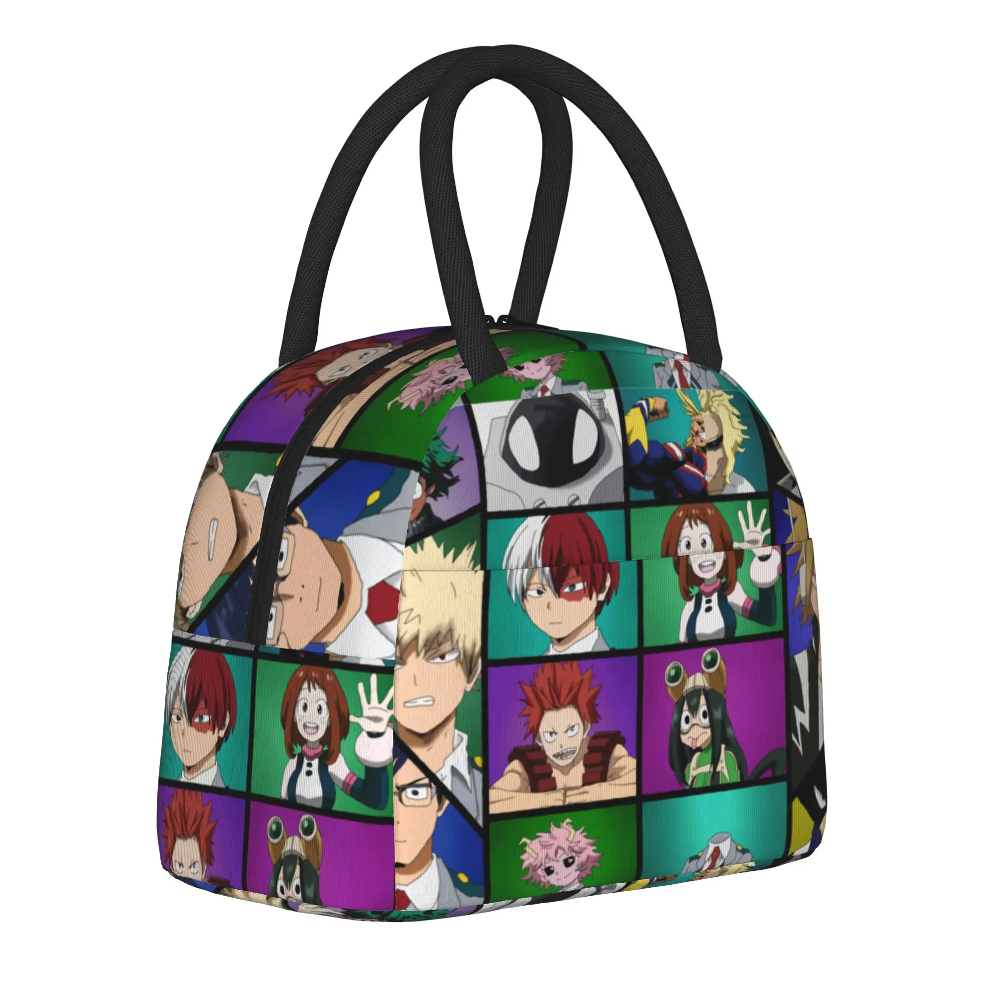 MHA Insulated Lunch Bag Leakproof Boku No Reusable Cooler Bag Tote Lunch Box College  Outdoor Food Handbags