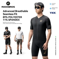 ROCKBROS-Camiseta de ciclismo de manga corta a prueba de viento, camisa deportiva para bicicleta, camisa reflectante transpirable de verano con cremallera YKK