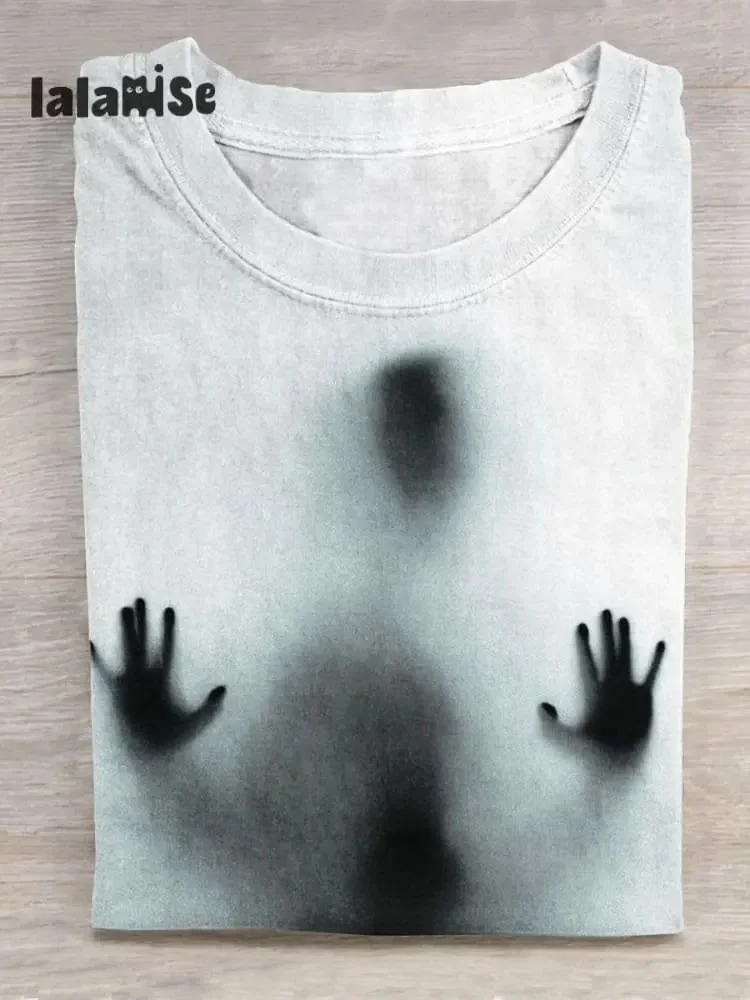 Scary Figure Art Print Casual Short Sleeve T-shirt Summer T Shirt Casual Tops