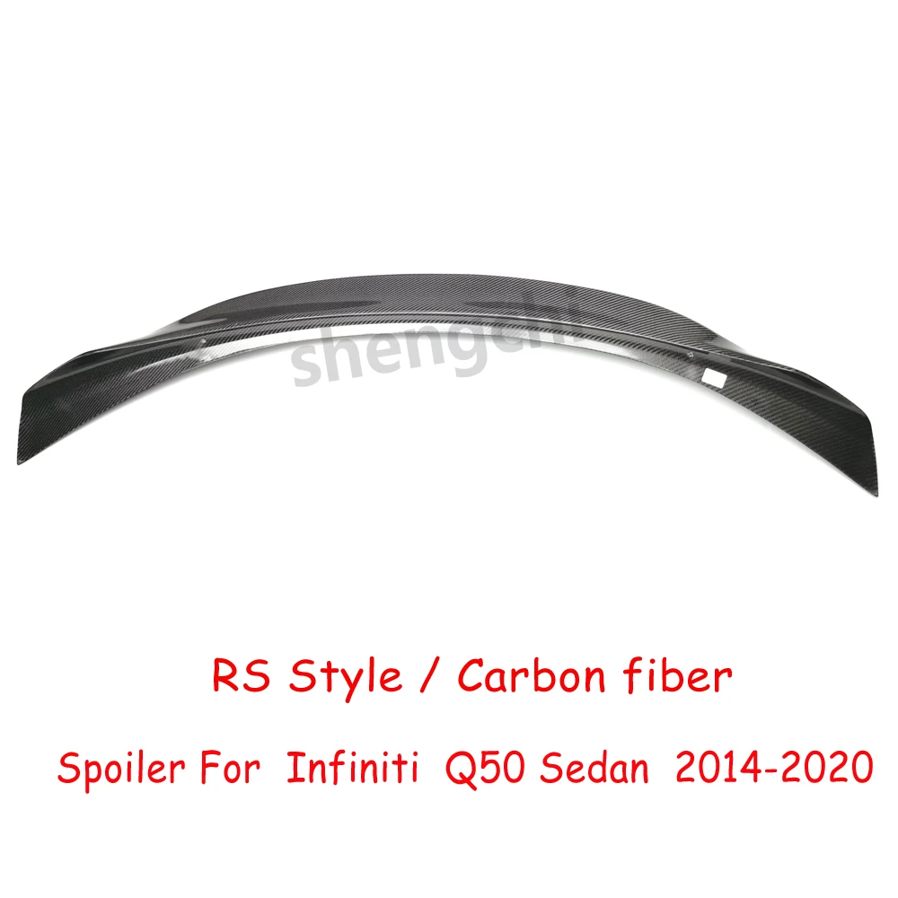 For Infiniti Q50 Sedan RS Style Real Carbon Fiber Rear Trunk Spoiler 2014-2020