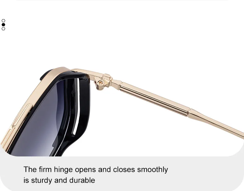 Übergroße quadratische Steampunk-Sonnenbrille für Herren, 2026, Luxusmarke, Vintage-Doppelstrahl-Metall-Sonnenbrille, trendige Outdoor-Fahrbrille – Detail 10
