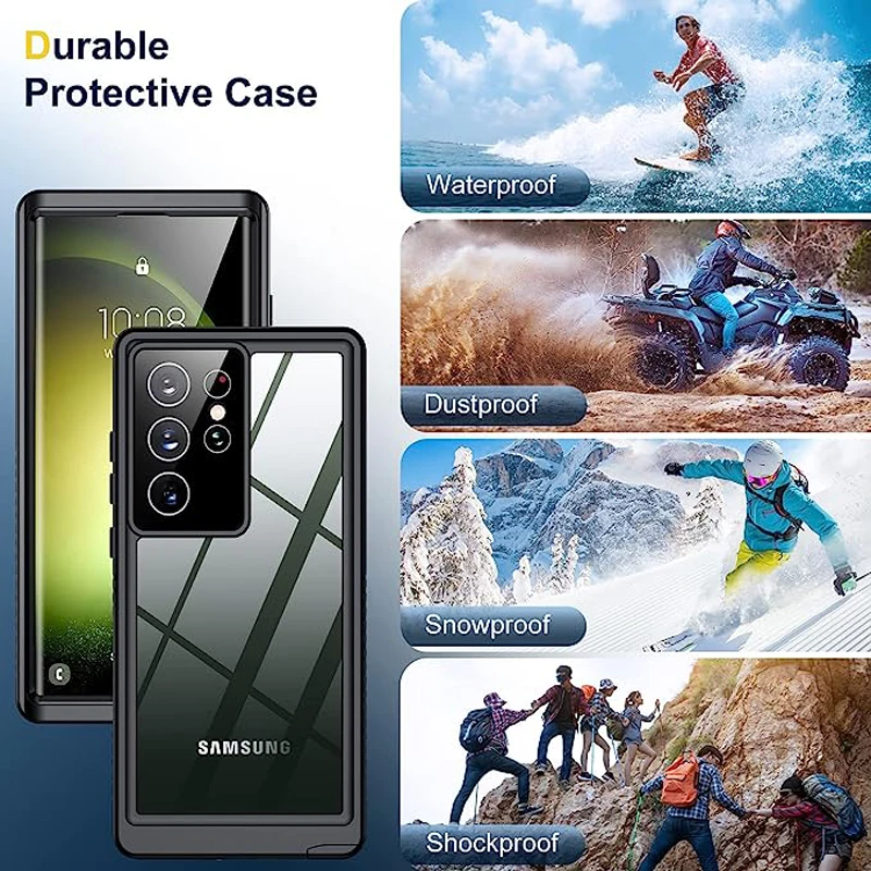 IP68 360 Waterproof For Samsung S24 S23 S22 S21 S20 FE S10 E S9 Note 20 10 9 8 Plus Ultra A32 A42 A52 5G Sealed Phone Case