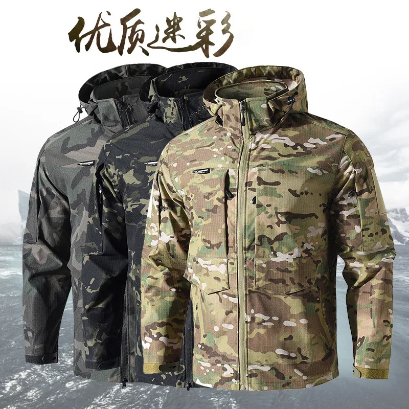 Men's Outdoor Softshell Jacket Waterproof Windproof Warm Tactical Travel Hiking Casual Coat Durable Lightweight Style MA191