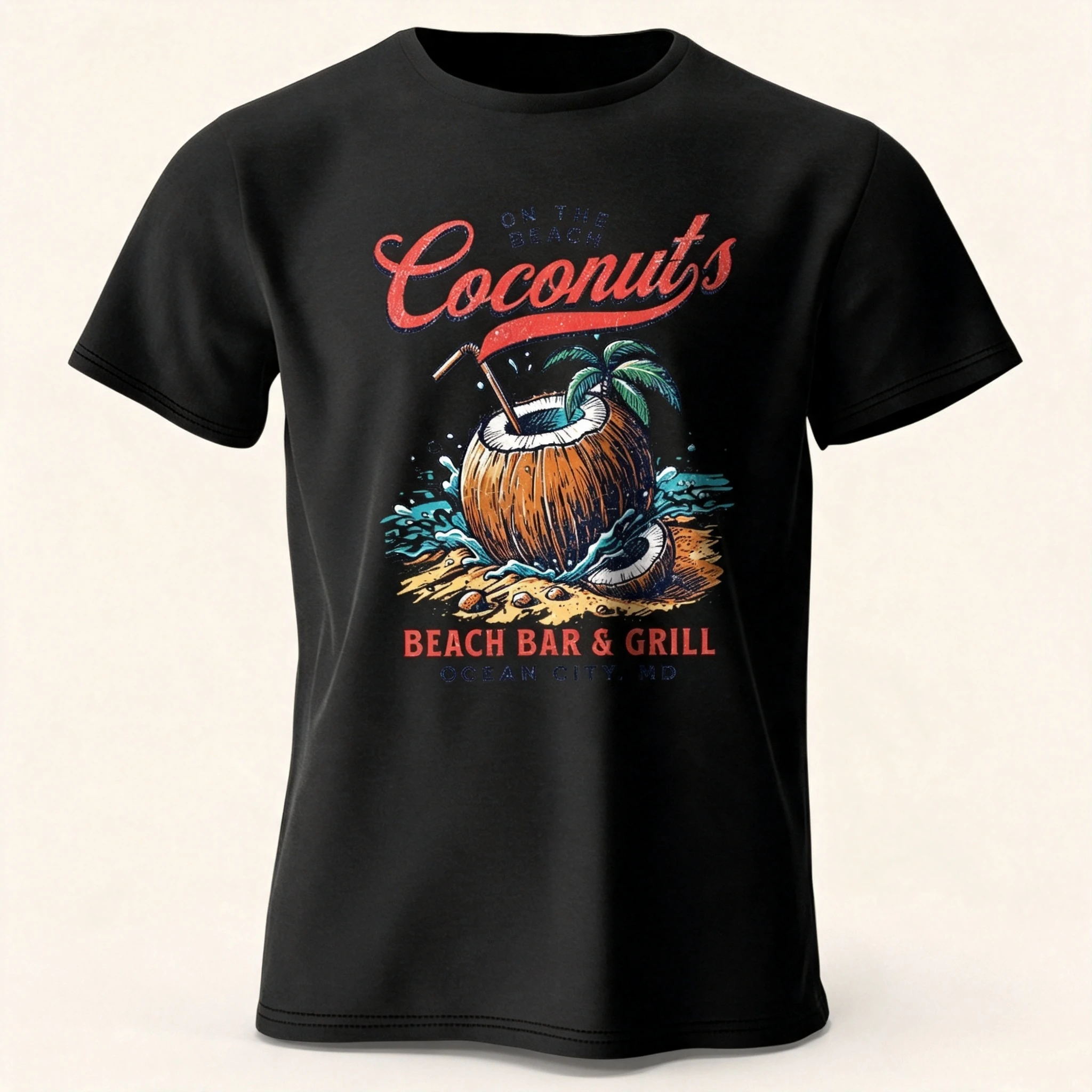 Men's Beach Outings Graphic Short Sleeve T-Shirt Cotton Vintage Printed Tops Tee for Men's and Women's Summer Casual Sportswear