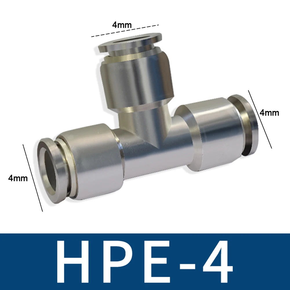 Maintenance Industrial Usage Zinc Alloy Pneumatic Connector T-type Air Fitting 6mm Wear Resistance High Temperature Resistance