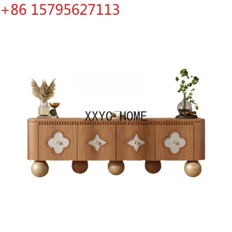 

Nordic Antique TV Cabinet Living Room Villa Affordable Luxury Style Floor Cabinet Audiovisual Cabinet