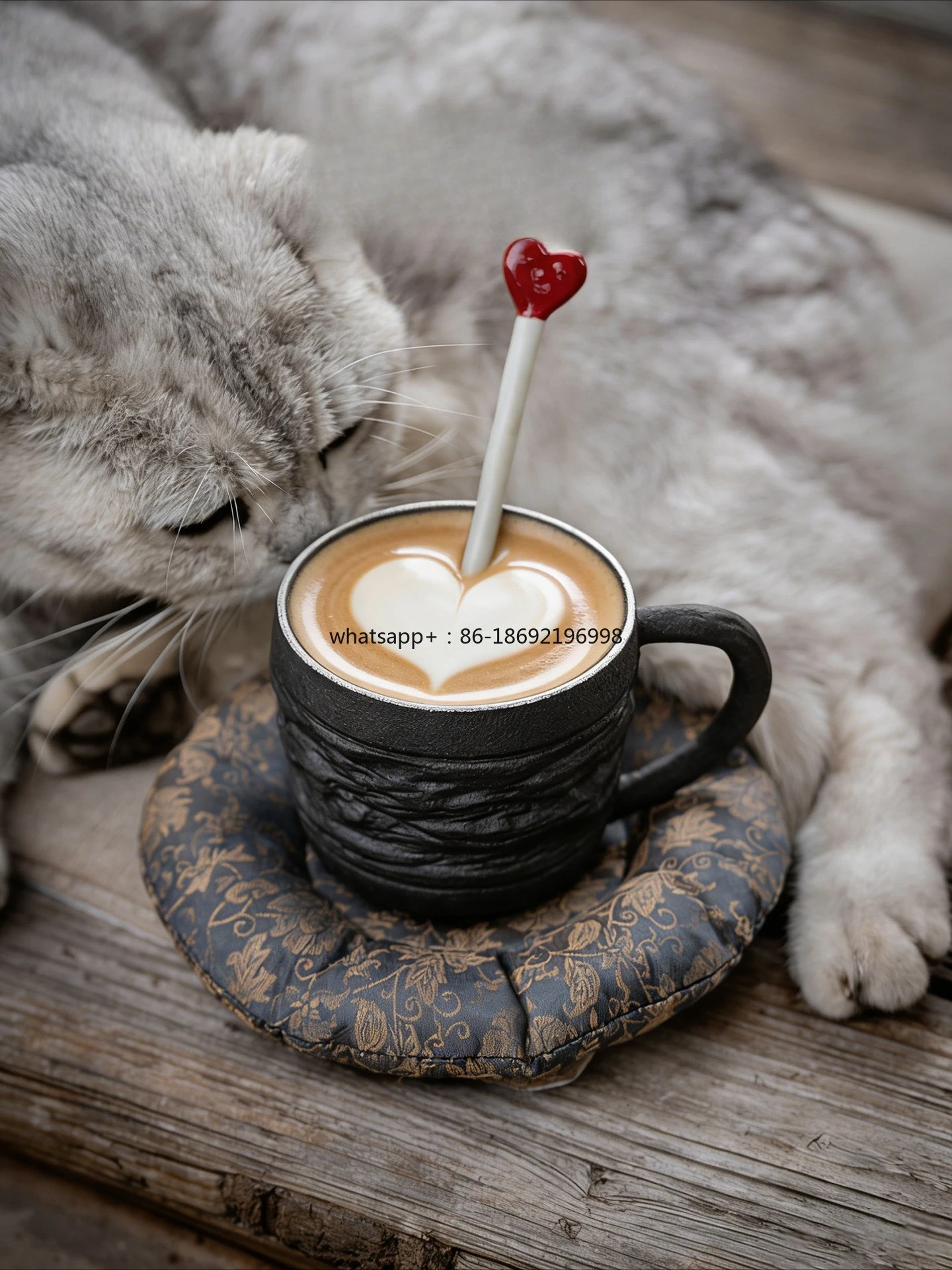 250Ml Handmade High-value Ceramic Mark Drinking Cup Office Coffee Cup Saucer Set