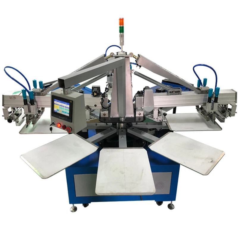 Automatic 4 Color 10 Station Screen Printing Equipment With Flash Dryer