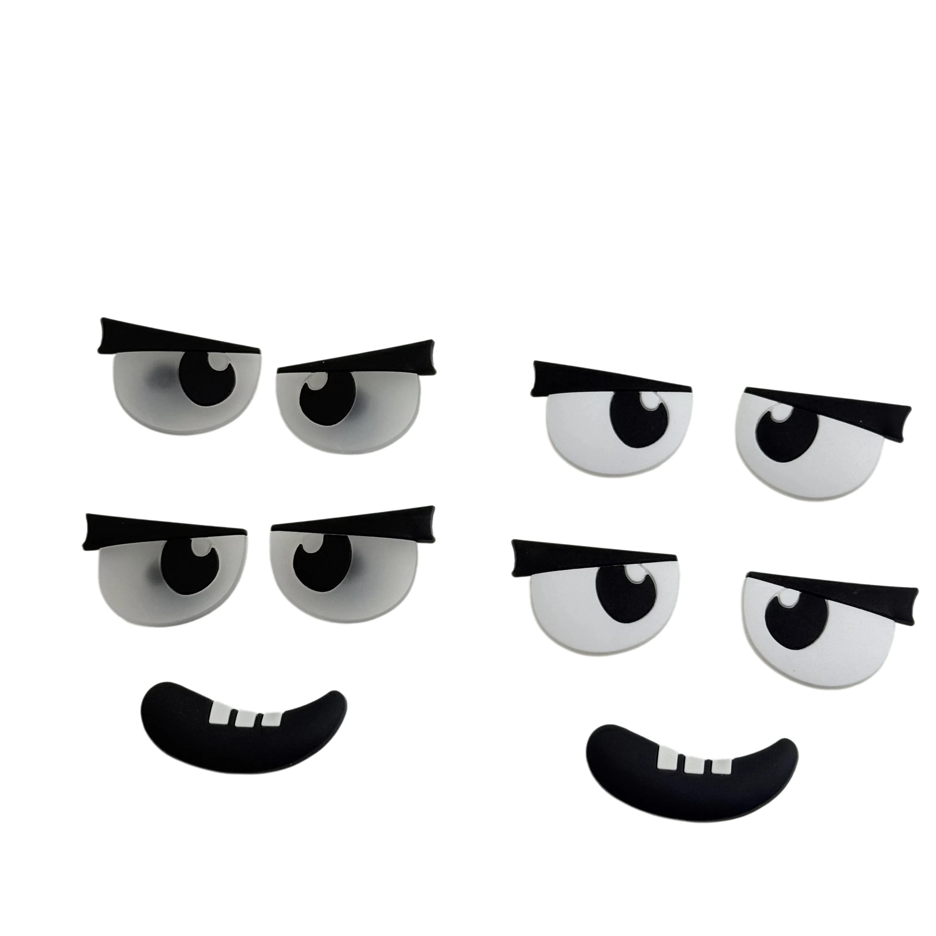 3PCS Fun Expression Big Eyes Pvc Fluorescent Garden Shoe Charms Buckle Clog Sandals Shoe Decorations Fit Beach Bag Party Gift