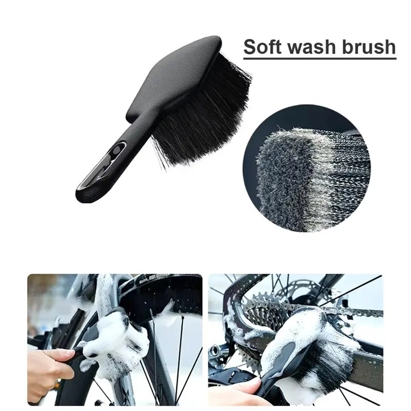 ABYN-Bicycle Cleaning Brush Set 8PCS Comprehensive Brush Kit For Mountain Road City BMX And Folding Bike Tools