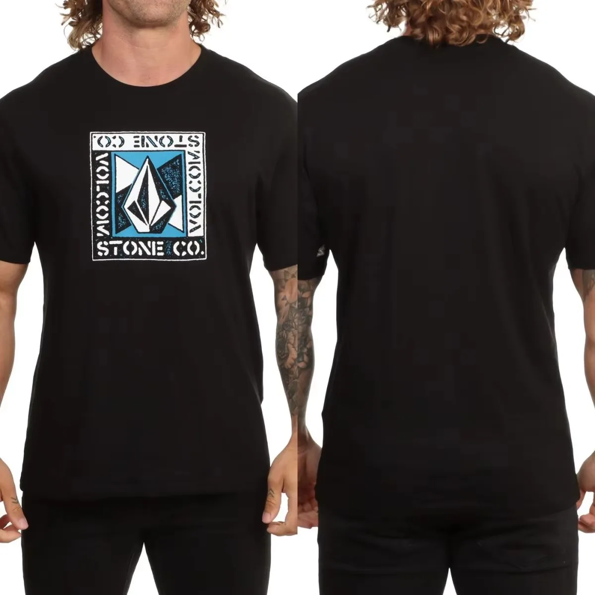 Angle Iron Palm Volcom Skateboarding Surfing Outdoor Sports Trend Brand Graphic T-Shirt Cotton Men Women Streetwear Tee