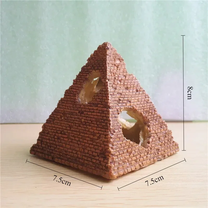 Resin Cheese Pyramid Rockery Hiding Cave Fish House Shrimp Nest Aquarium Fish Tank Ornament Landscaping Decoration