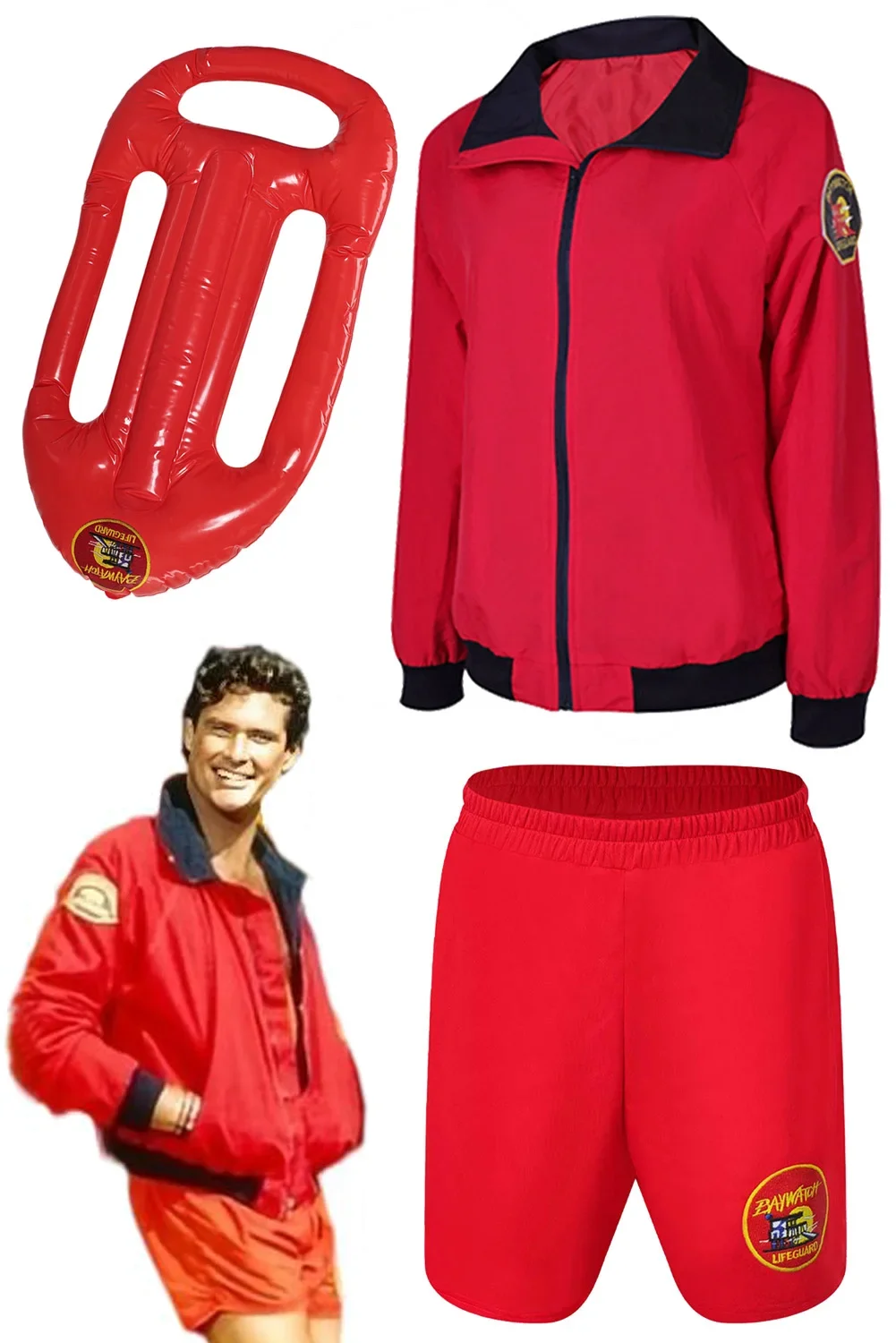 Fantasia mitch buchannon cosplay shorts verão beach wear 1989 tv baywatch disfraz traje masculino halloween carnaval festa roupas