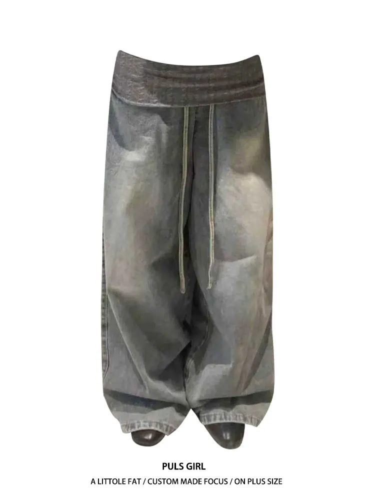 

High Waist Wide Leg Denim Jeans Women's Vintage Washed Loose Fit Trousers Casual Straight Cut Pants Autumn Spring Fashion