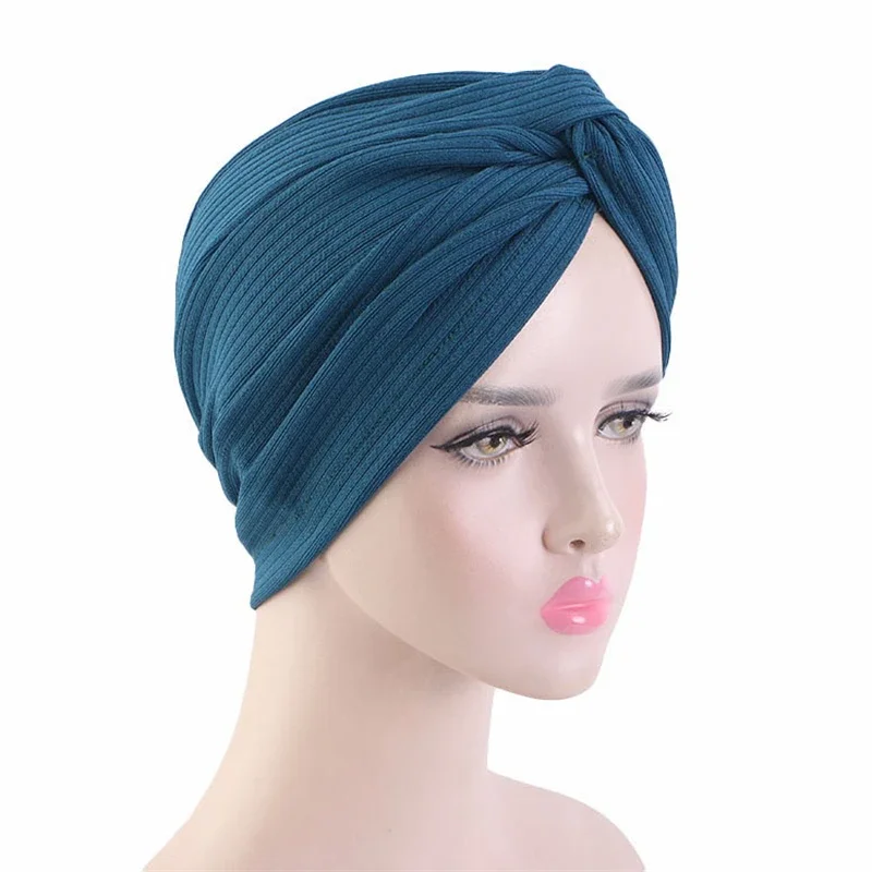 Boné de Chemo Twist Knot para Mulheres Muçulmanas, Chapéu de Câncer, Chapéu Turbante, Boné, Lenço, Envoltório, Gorros Indianos, Skullies, Árabe, Islã