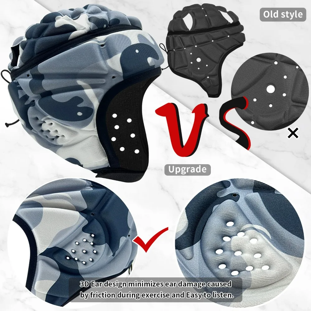 Rugby Helmet&Goalkeeper Headgear Sports Anti-Collision Training Cap Pitcher Baseball Head Protection SoccerGoalkeeper Head Guard