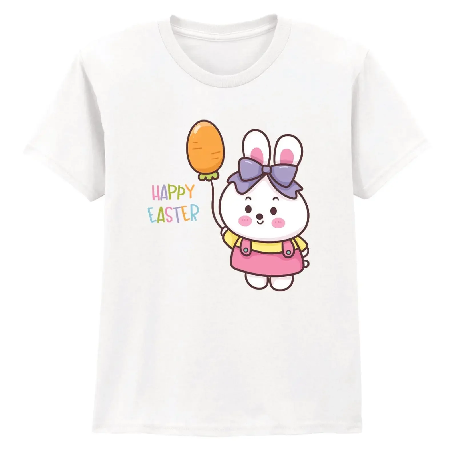 Frohe Ostern Mädchen T Shirt Osterhase Ostergeschenk für Tochter vintage Washed graphic streetwear Casual Versatile Unisex