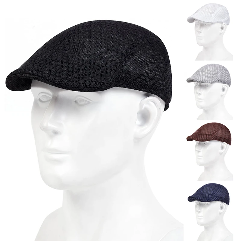 Men Mesh Breathability Newsboy Caps British Painters Hats Spring and Summer Flat Cap Hip Hop Berets