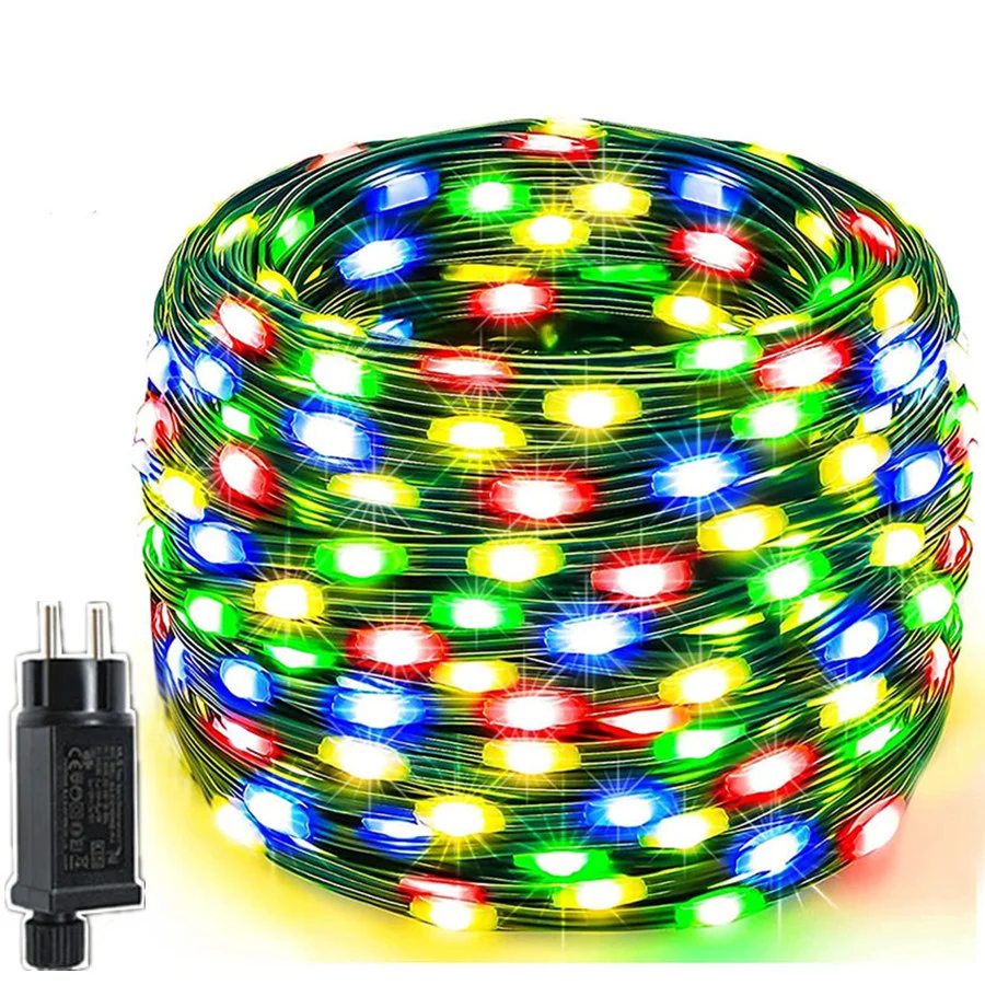 Holiday Lighting LED Christmas Lights Outdoor 100M 50M 20M Garland Fairy String Lights for Party Wedding Garden Courtyard Decor