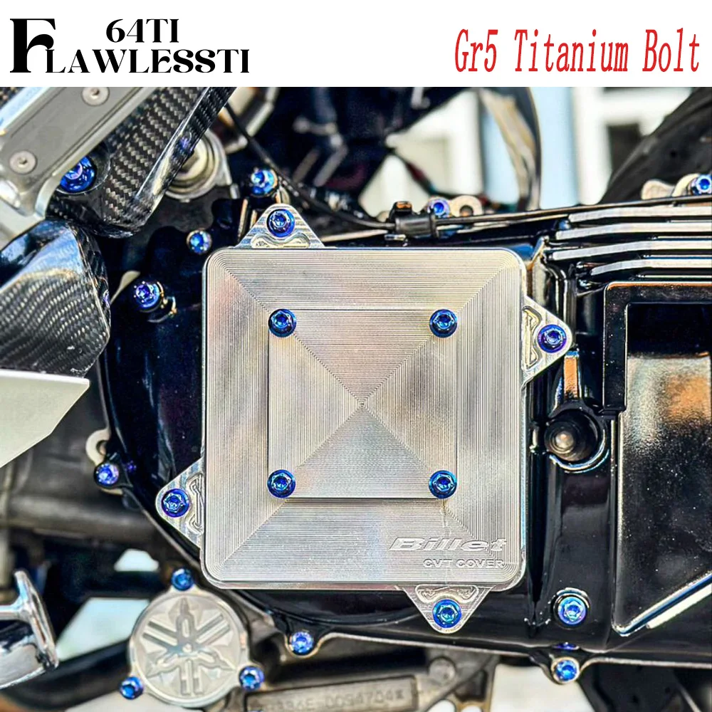 FLAWLESSTI Gr5 Titanium Bolt Air Filter Crankcase Windshield Strips Storage Bolt Front Axle Set For Yamaha Xmax 300 2017-2025