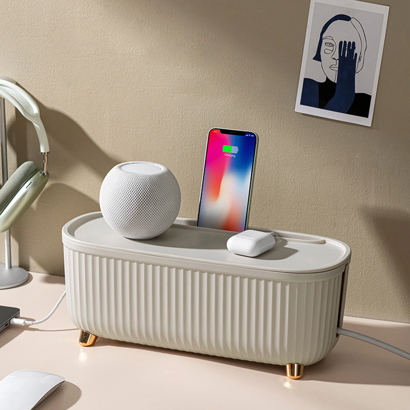 

Домашний органайзер для шнура, отличный ящик для хранения теплообмена для офиса, дома, колледжа, общежития