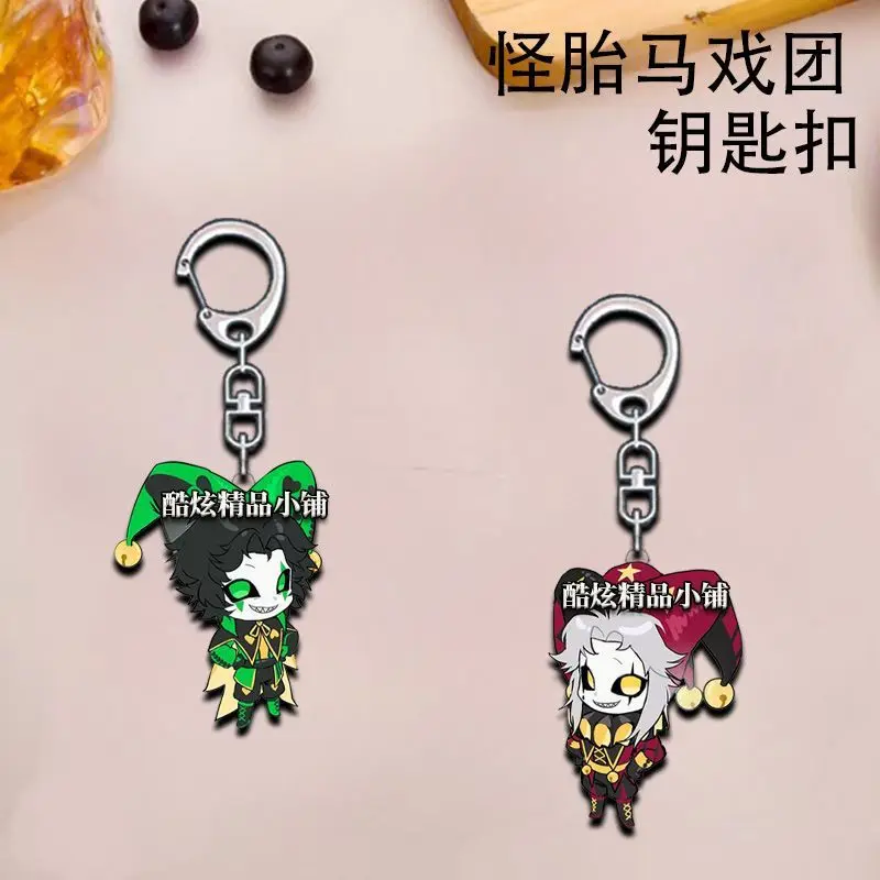 

2 шт., акриловый брелок в стиле аниме The Freak Circus Pierrot, мультяшная автомобильная сумка, подвеска в подарок, милая креативная сумка, очаровательные подарки для друзей, брелок