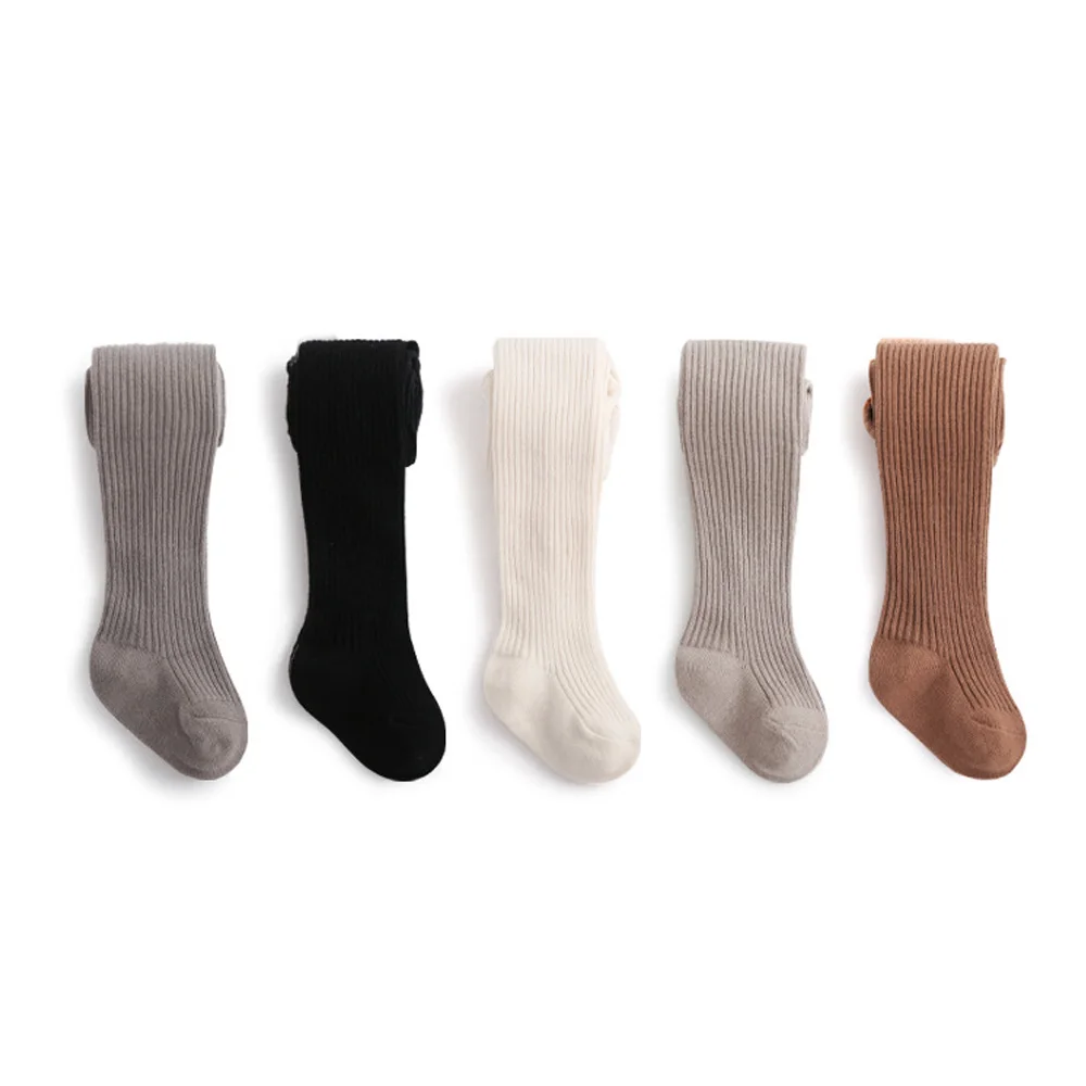 Baby Girls Cable Knit Tights Toddler Cotton Footed Leggings Solid Seamless Winter Stocking Pants for Kids,2 Pack