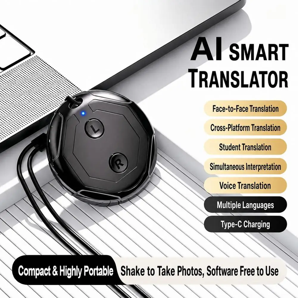 Portable AI Smart Translator Multi-Language Simultaneous Interpretation and Real-Time Language Voice Translator For Meeting