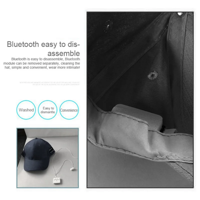 A47F-سماعات لاسلكية بلوتوث سماعة الرياضة قبعة الموسيقى الترفيه حر اليدين دعوة قبعة بيسبول سماعة للجوال #6