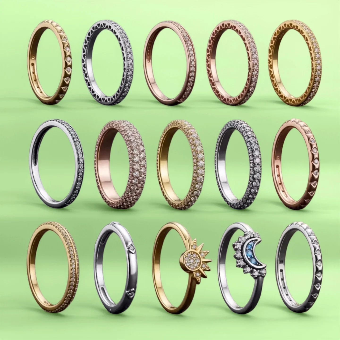 2026 925 Sterling Silver Tone Multi Style Stackable Rings Original for Women High Quality Wedding Jewelry Gift