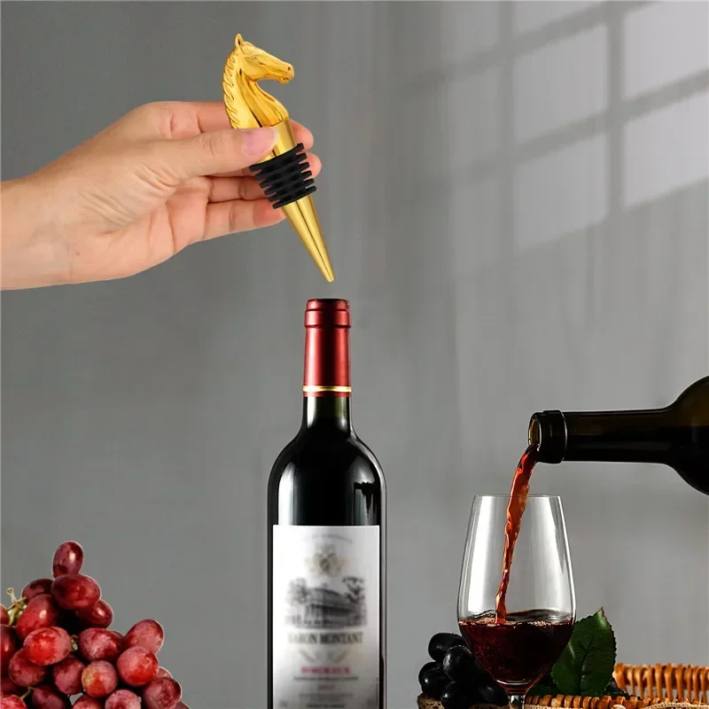 Portable Horse Head Wine Stopper Metal Bottle Stoppers Champagne Saver Decoration Bar Accessory for Wedding Party Set image 6