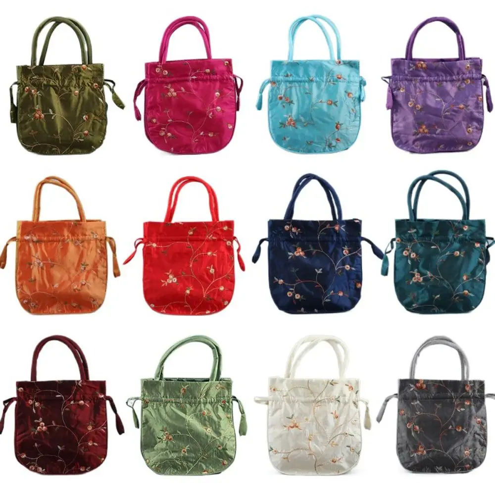 أكياس المال حقيبة مستحضرات التجميل حقيبة المناديل الصحية Hanfu الأربطة أكياس أكياس التخزين الصغيرة الحلي حقيبة التعبئة حقائب النساء زهرة