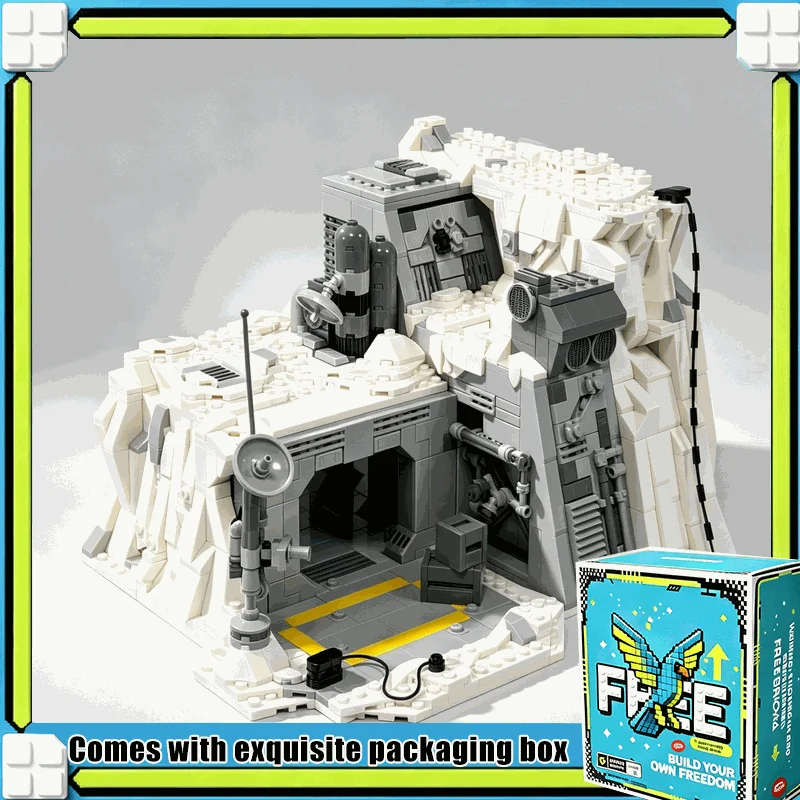 1605PCS MOC Galaxy Ice Fortress Base Landing Pad Model Custom Puzzle DIY Creative Assembly Blocks Toy Gift Collection Display
